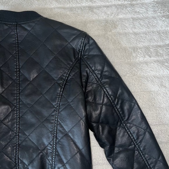 GUESS Faux Leather Quilted Bomber Jacket - Picture 8 of 12